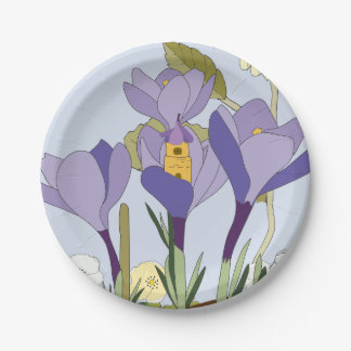 Crocus Fairy house Paper Plate