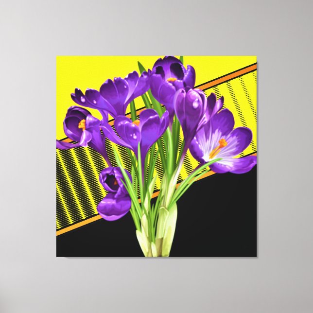 Crocus Floral/Geometric Design Canvas Print (Front)