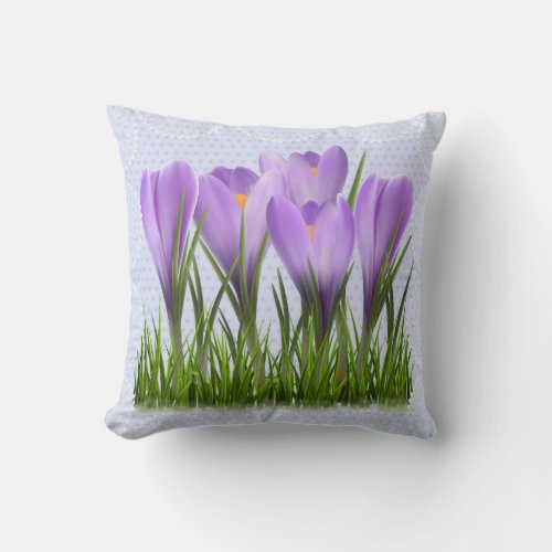 Crocus floral pillow