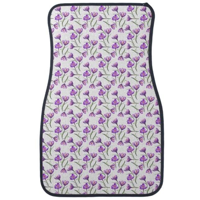 Crocus Flower Car Floor Mat (Front)