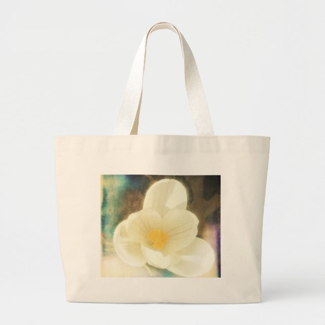 Crocus Flower Grunge Large Tote Bag (Front)