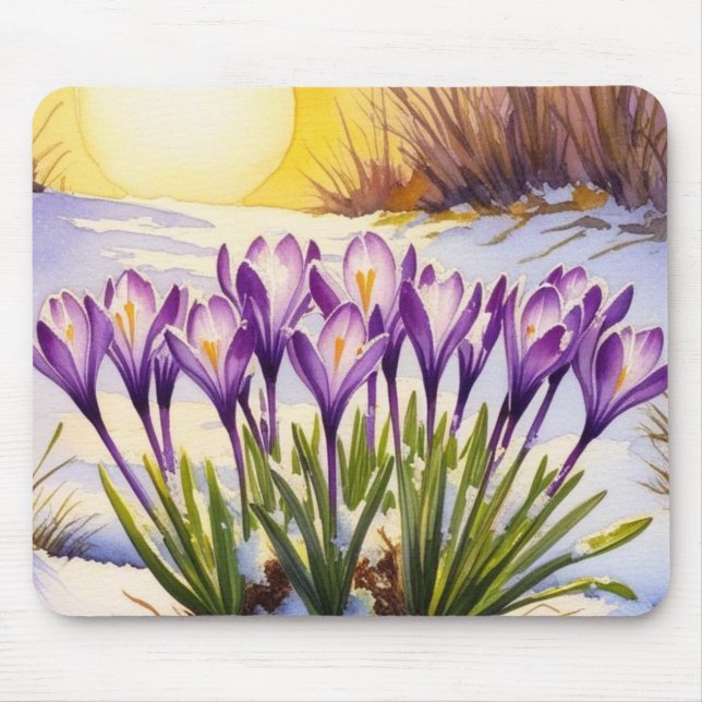 Crocus Flower Mouse Pad (Front)