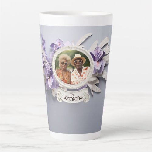 Crocus flower Personalized Family Photo Latte Mug