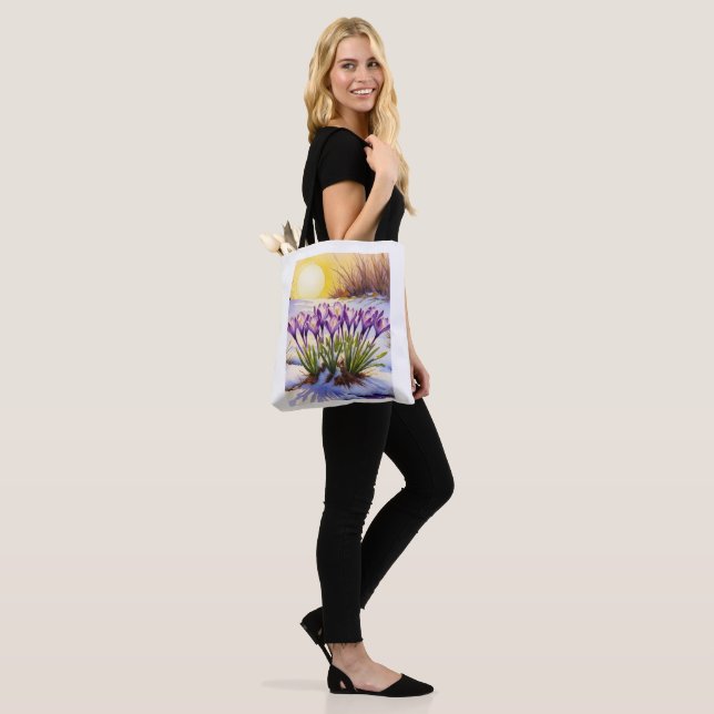 Crocus Flower Tote Bag (On Model)