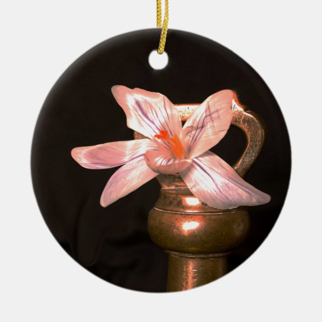 Crocus Flowers Ceramic Ornament (Front)