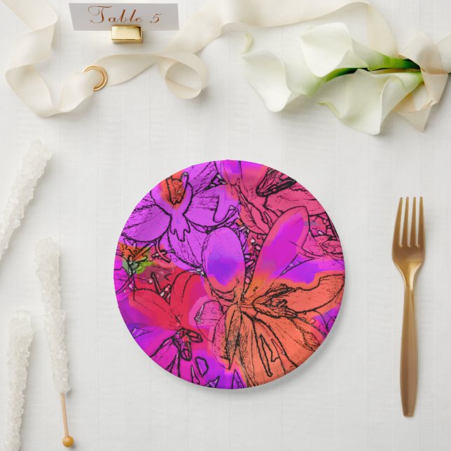 CROCUS FLOWERS PAPER PLATES (Wedding)