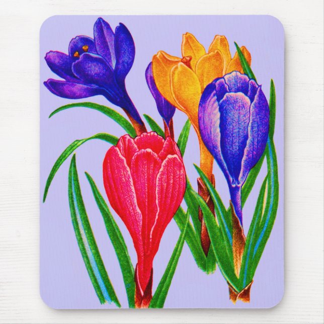 crocus flowers print mouse pad (Front)