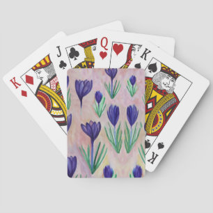 Crocus Flowers Watercolor Playing Cards