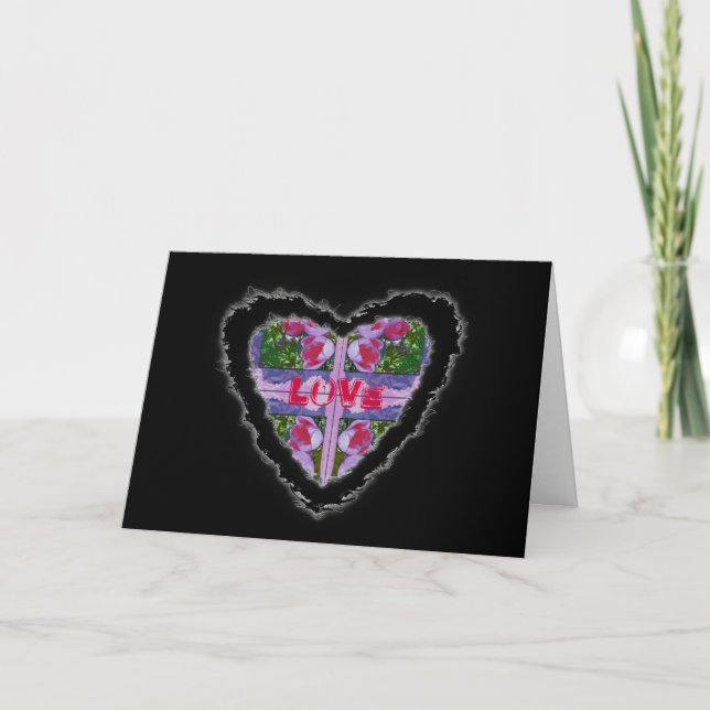 Crocus Heart Romance Valentine Love Card (Front)