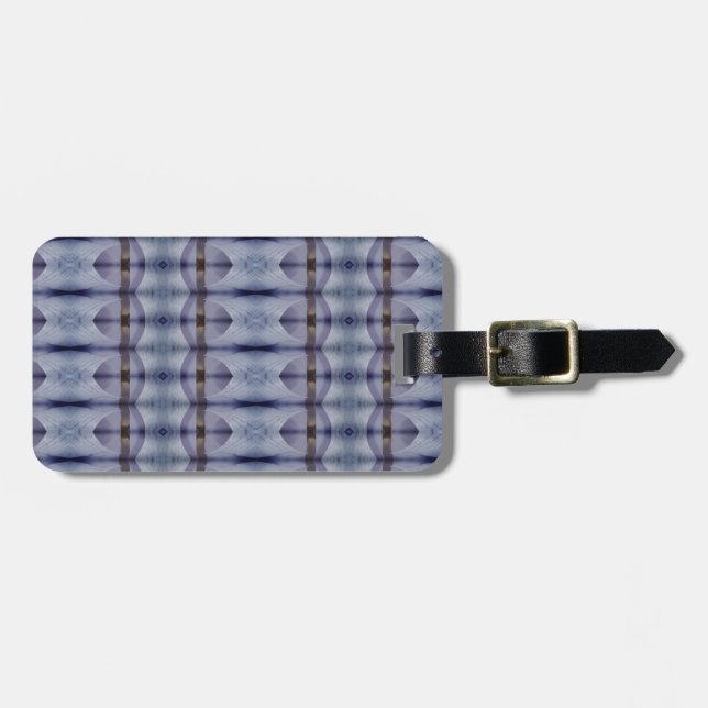 Crocus Ikat 2 Fog Luggage Tag (Front Horizontal)