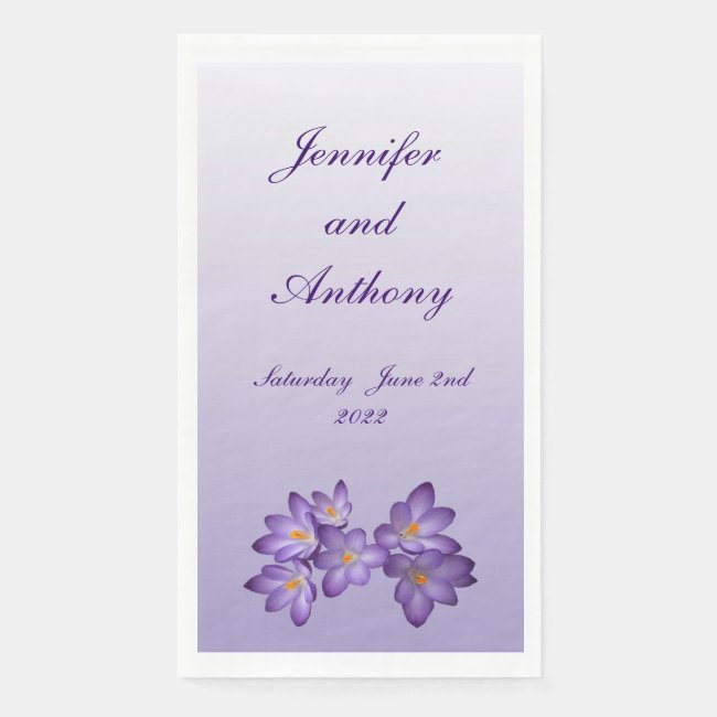 Crocus Spring Floral Wedding Paper Guest Towels