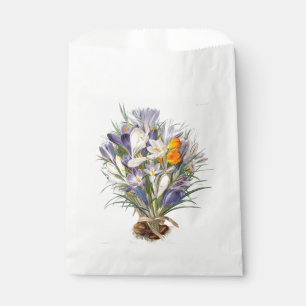 Crocus Spring Flower Botanical Floral Art Favor Bag