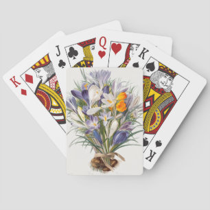 Crocus Spring Flower Botanical Floral Art Poker Cards