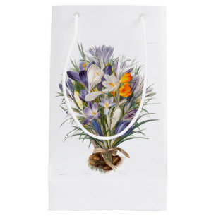 Crocus Spring Flower Botanical Floral Art Small Gift Bag