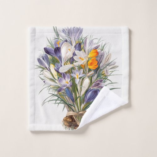 Crocus Spring Flower Floral Art Bath Towel Set