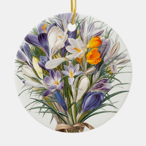 Crocus Spring Flower Floral Art Ceramic Ornament