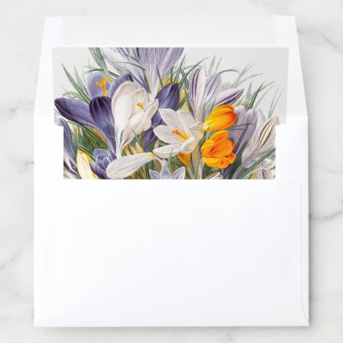 Crocus Spring Flower Floral Art Envelope Liner