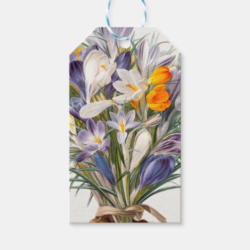 Crocus Spring Flower Floral Art Gift Tags
