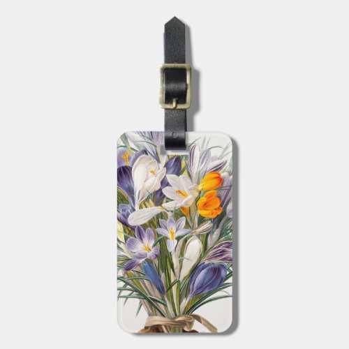 Crocus Spring Flower Floral Art Luggage Tag