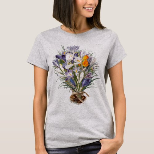 Crocus Spring Flower Floral Art T_Shirt
