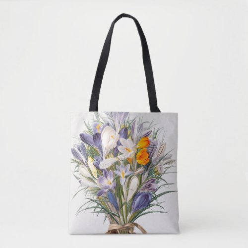 Crocus Spring Flower Floral Art Tote Bag