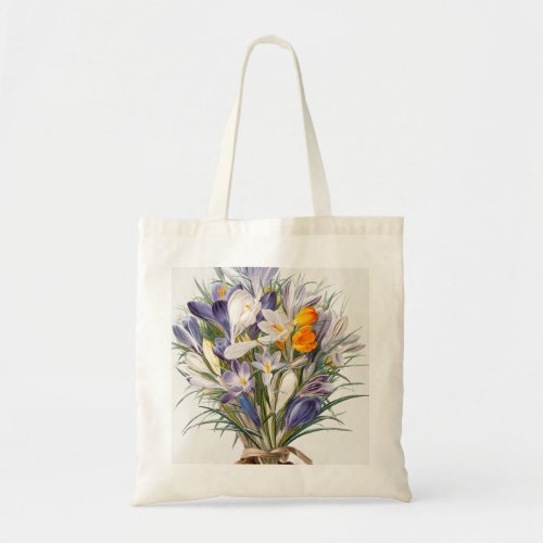 Crocus Spring Flower Floral Art Tote Bag