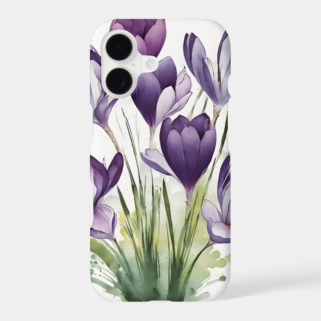 Crocus - Watercolor flowers Case-Mate iPhone Case (Back)
