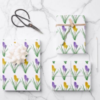 Crocus Wrapping Paper Sheets by ellejai at Zazzle