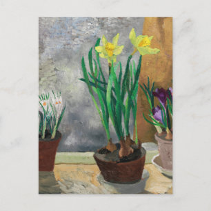 Crocuses and Daffodils in Pots Christopher Wood Postcard