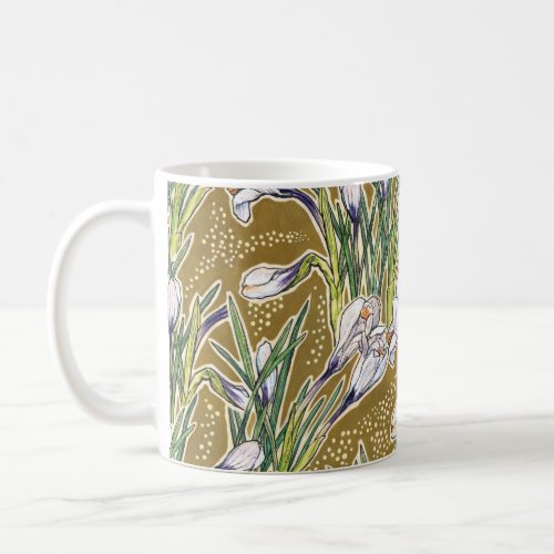 Crocuses floral pattern beautiful spring flowers coffee mug