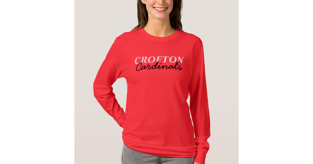 Crofton Cardinals Red long sleeve ladies TShirt Zazzle