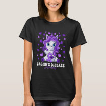 Crohn s Disease Awareness Month Purple Ribbon Unic T-Shirt
