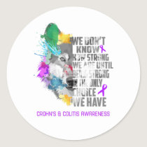 Crohn's & Colitis Awareness Ribbon Support Gifts Classic Round Sticker