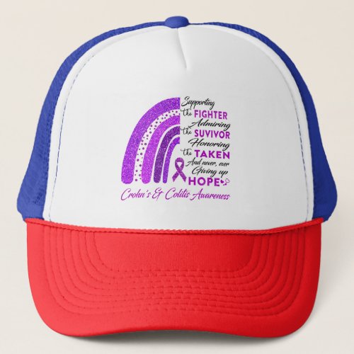 Crohns  Colitis Warrior Supporting Fighter Trucker Hat