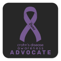 Crohn's Disease Advocate Black Square Sticker