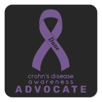 Crohn's Disease Advocate Black Square Sticker