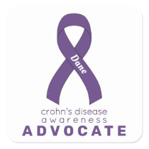 Crohn's Disease Advocate White Square Sticker