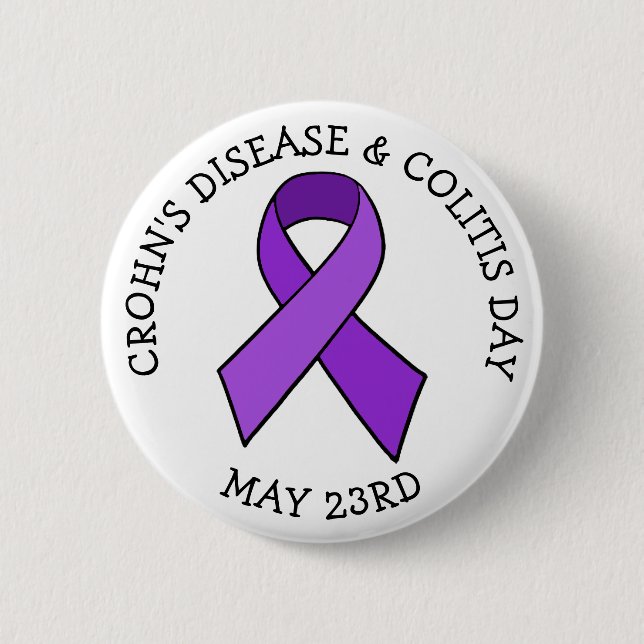 Crohn's Disease and Colitis Day Awareness Button (Front)