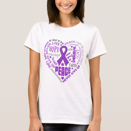 Crohns Disease Awareness Heart Words T_Shirt