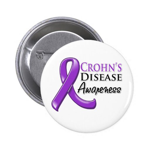 Crohn's Disease Awareness Ribbon 2 Inch Round Button | Zazzle