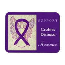 Crohn's Disease Awareness Ribbon Angel Magnet