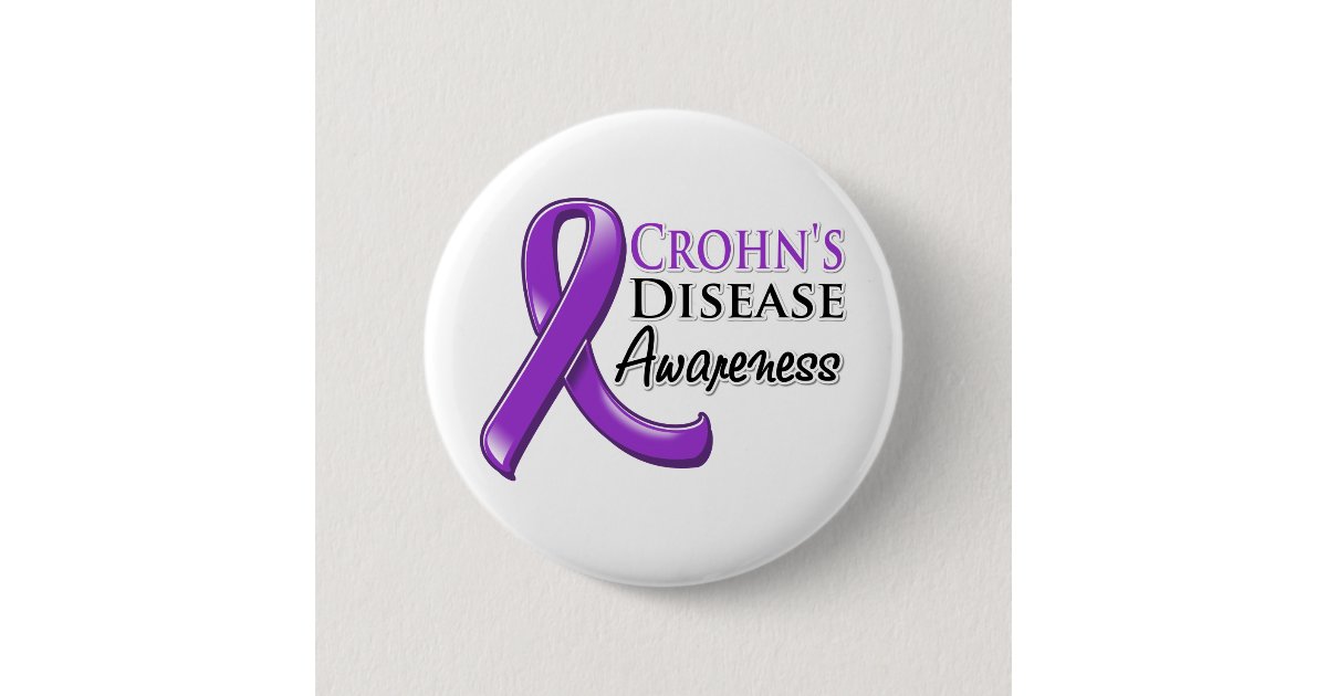 Crohn's Disease Awareness Ribbon Button | Zazzle