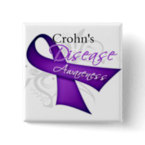 Crohn's Disease Awareness Ribbon Button