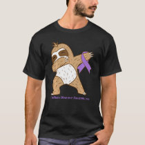 Crohn's Disease Awareness Ribbon Dabbing Sloth War T-Shirt