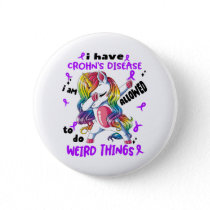 Crohn's Disease Awareness Ribbon Support Gifts Button