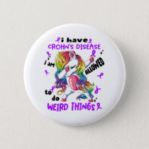 Crohn's Disease Awareness Ribbon Support Gifts Button