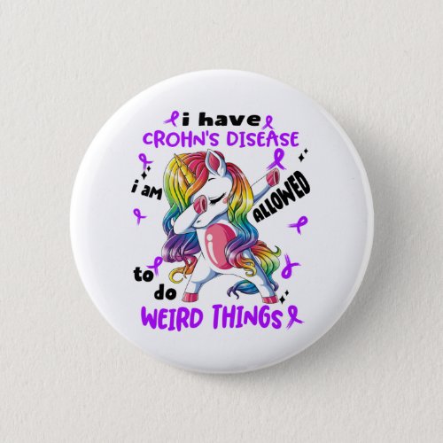Crohns Disease Awareness Ribbon Support Gifts Button