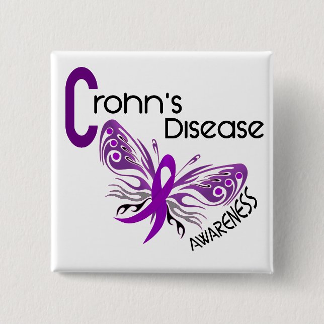 Crohn's Disease BUTTERFLY 3 Button (Front)