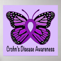 Crohn's Disease Butterfly Awareness Ribbon Poster