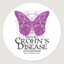 Crohn's Disease Butterfly Classic Round Sticker